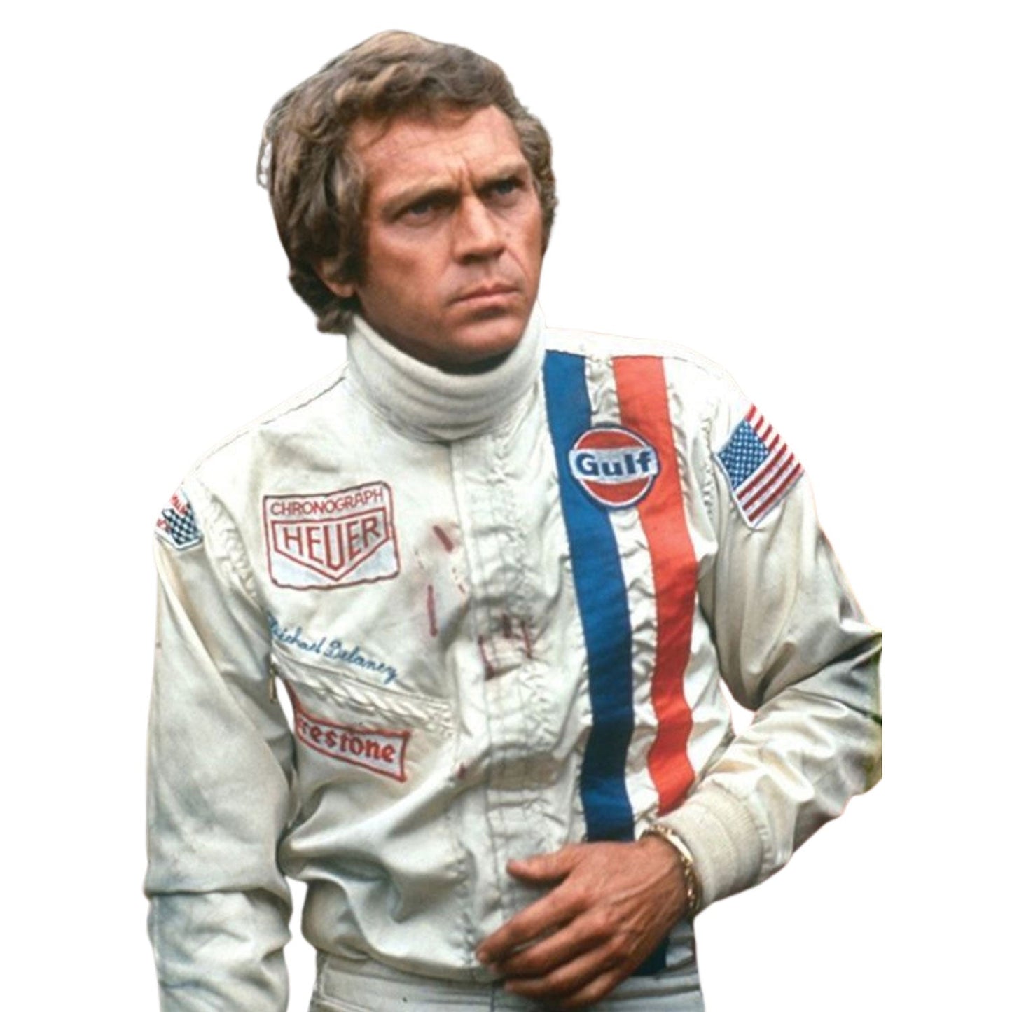 1971 Michael Delaney (Steve McQueen) F1 The LeMans Movie Racing Suit Team Porsche/Gulf
