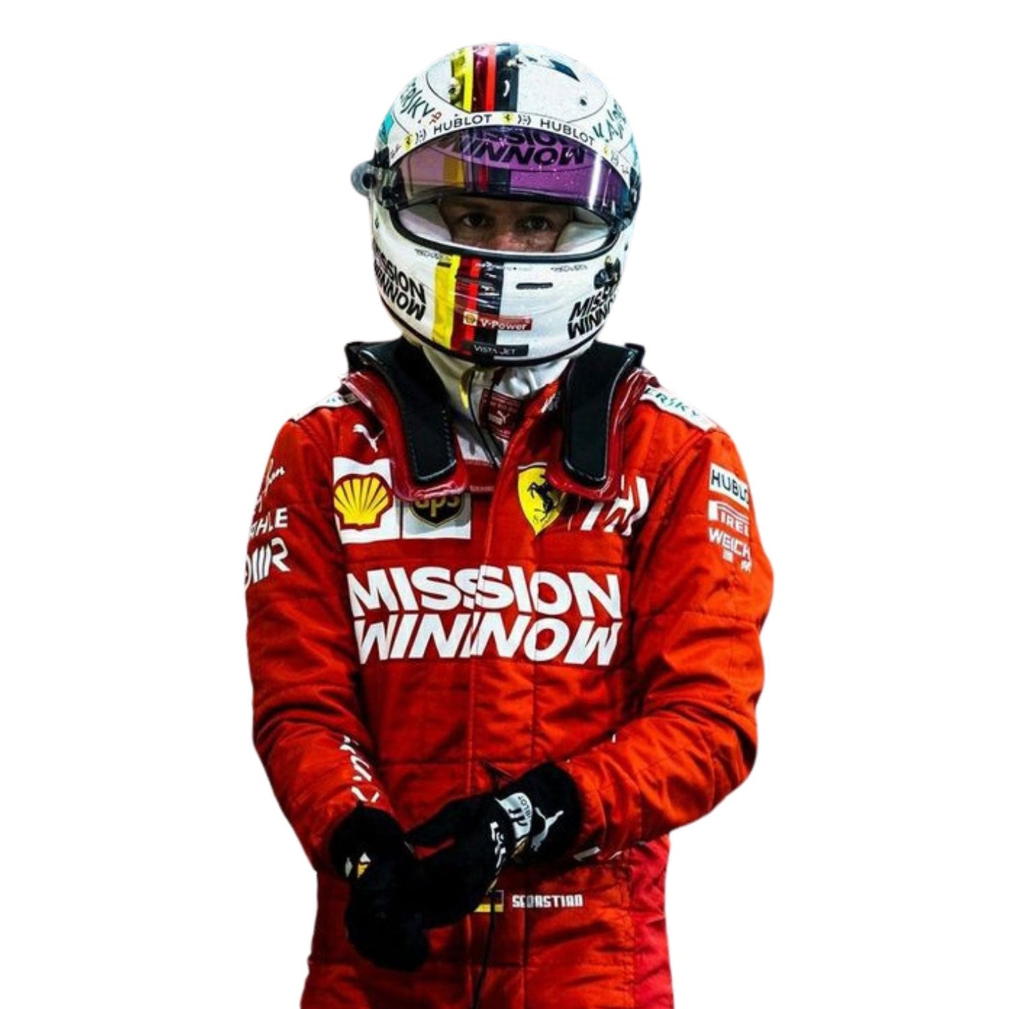 2019 Sebastian Vettel Brazilian GP F1 Racing Suit Team Ferrari