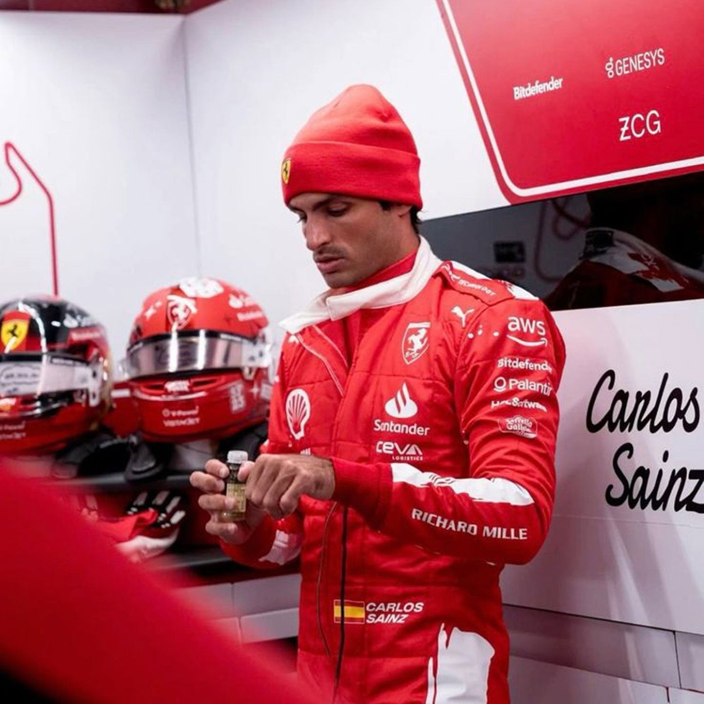 2023 Carlos Sainz Jr Las Vegas GP F1 Racing Suit Team Ferrari