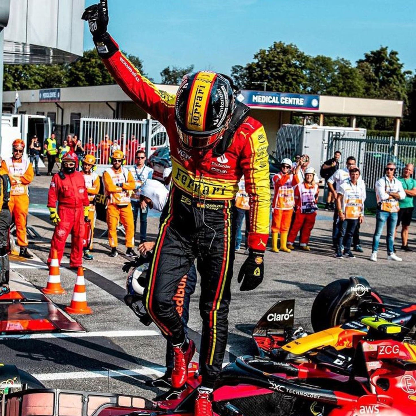 2023 Carlos Sainz Jr Monza GP F1 Racing Suit Team Ferrari