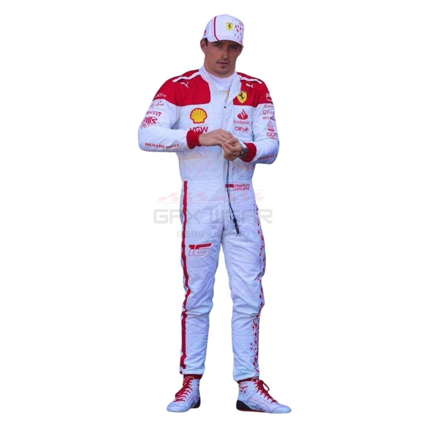 2023 Charles Leclerc Monaco GP F1 Racing Suit Team Ferrari