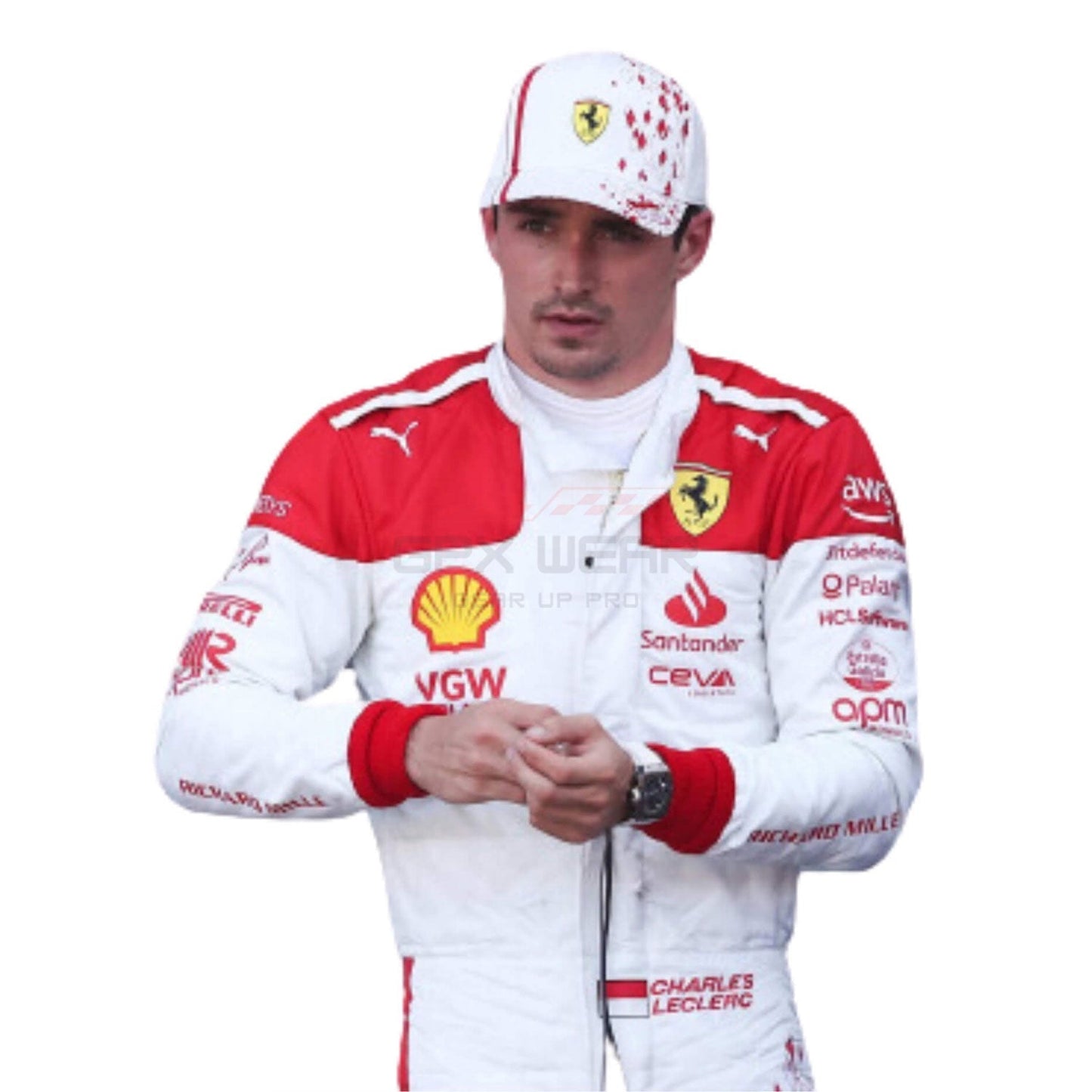 2023 Charles Leclerc Monaco GP F1 Racing Suit Team Ferrari