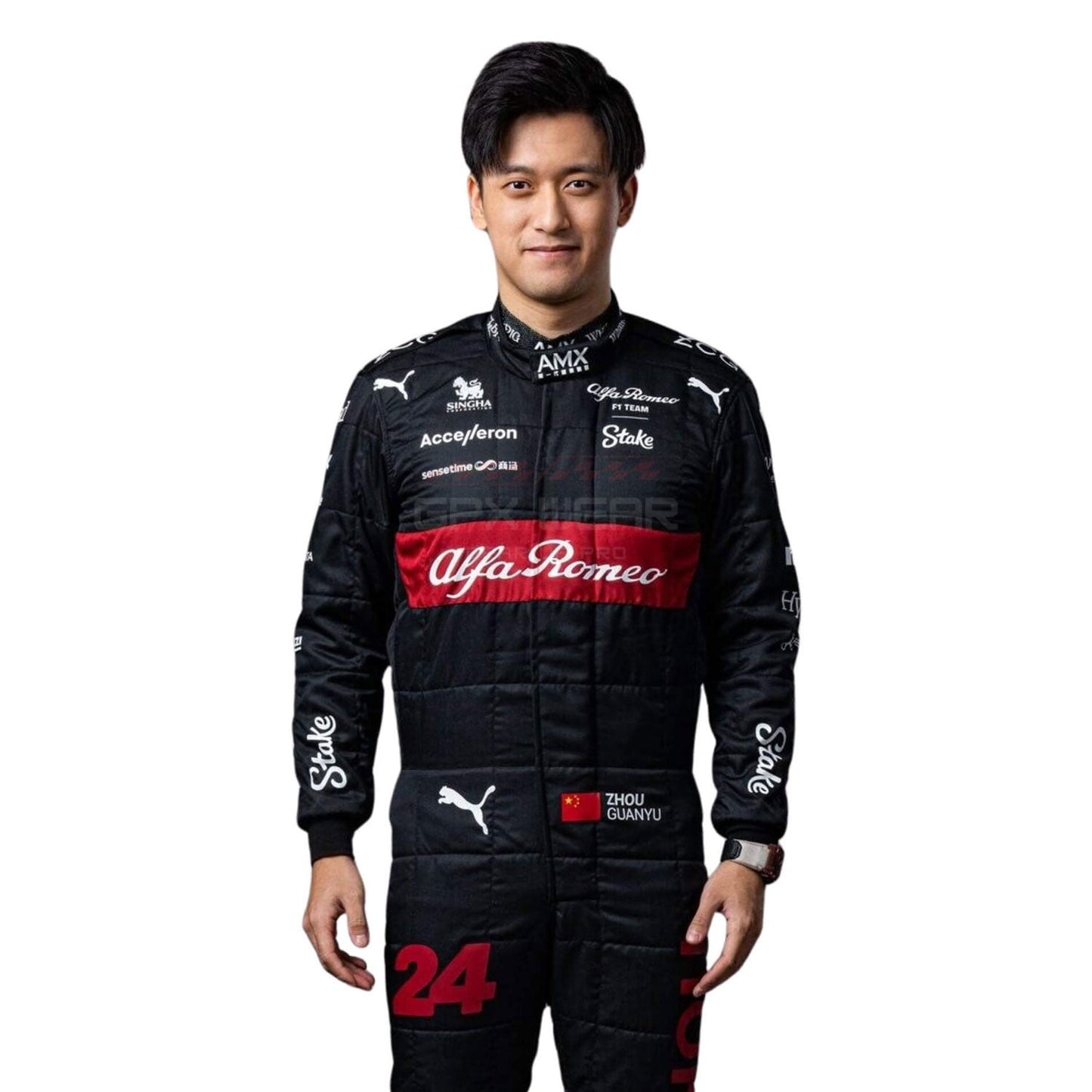 2023 Zhou Guanyu F1 Racing Suit Team Alfa Romeo