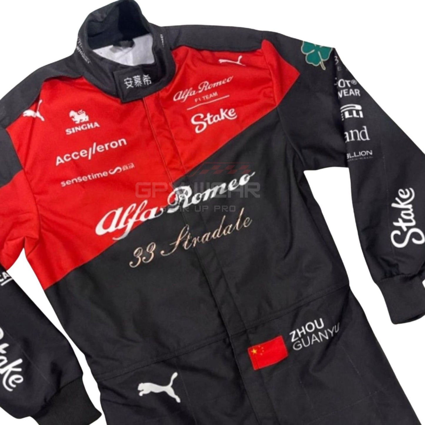 2023 Zhou Guanyu Italian GP F1 Racing Suit Team Alfa Romeo