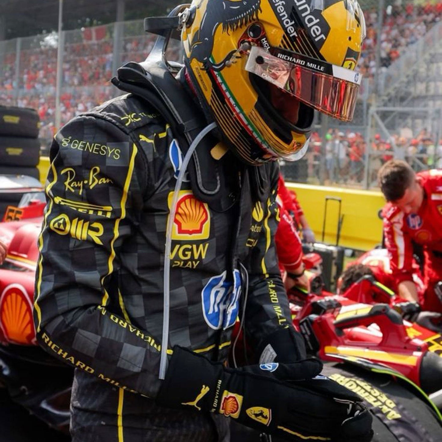 2024 Carlos Sainz Jr Italy GP F1 Racing Suit Team Ferrari