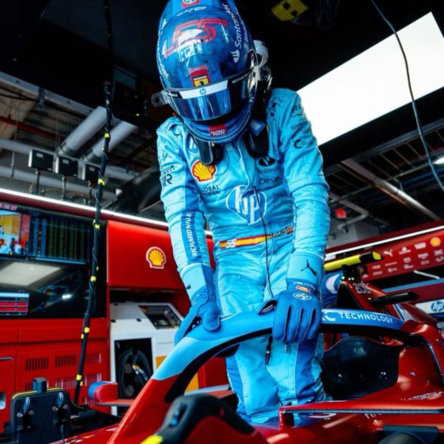 2024 Carlos Sainz Jr Miami Grand Prix F1 Racing Suit Team Ferrari