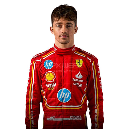 2024 Charles Leclerc Monaco GP F1 Racing Suit Team Ferrari