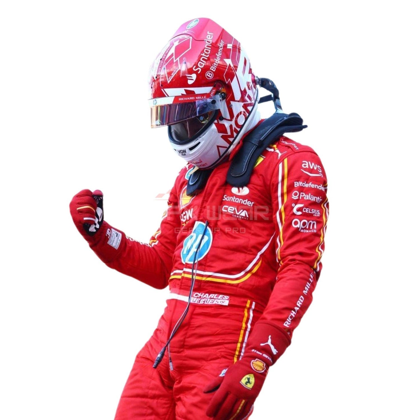 2024 Charles Leclerc Monaco GP F1 Racing Suit Team Ferrari