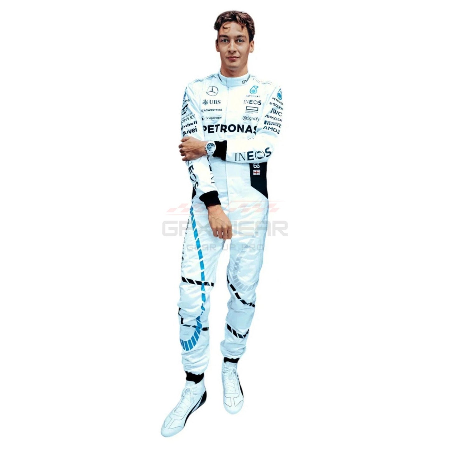 2024 George Russell Qatar GP F1 Racing Suit Team Mercedes