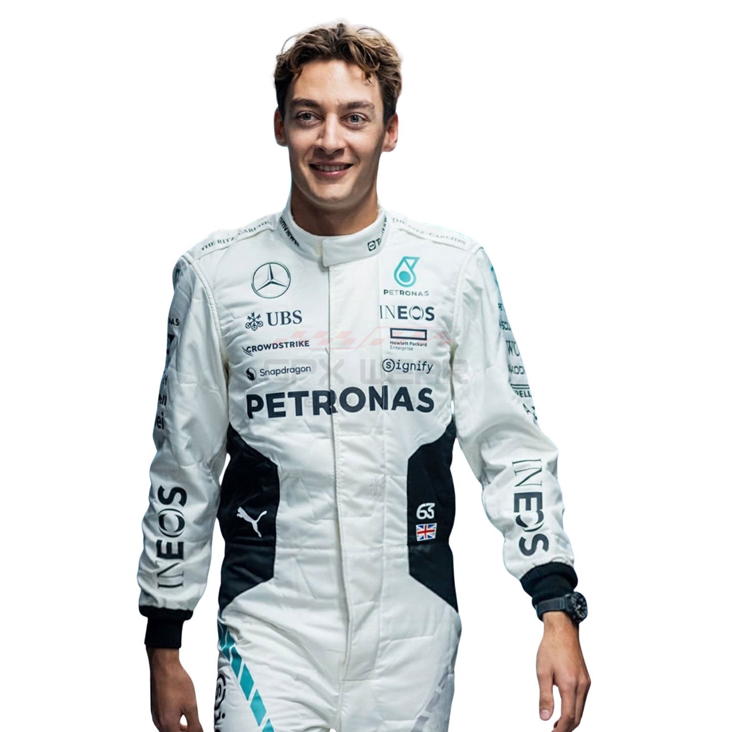 2024 George Russell Qatar GP F1 Racing Suit Team Mercedes