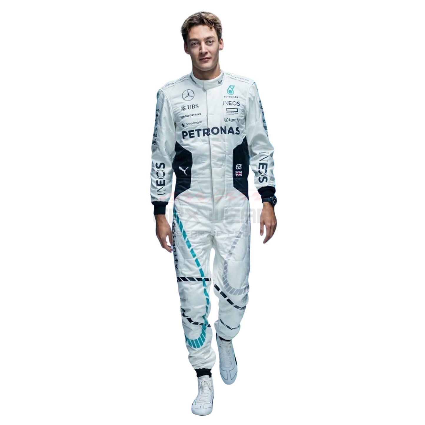 2024 George Russell Qatar GP F1 Racing Suit Team Mercedes