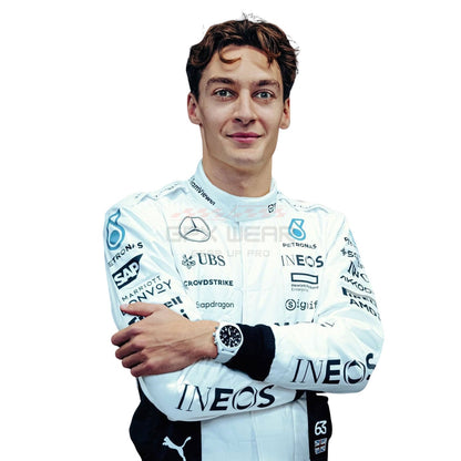 2024 George Russell Qatar GP F1 Racing Suit Team Mercedes