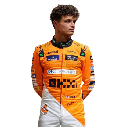2024 Lando Norris Singapore GP F1 Racing Suit Team McLaren