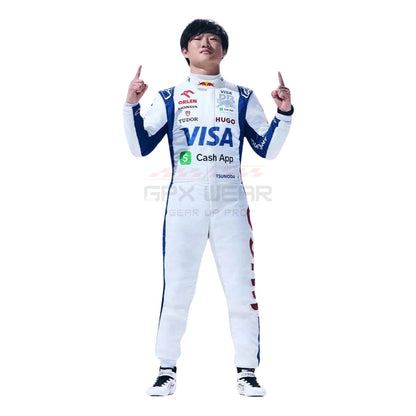2024 Yuki Tsunoda Visa Cash App F1 Racing Suit Team Racing Bulls