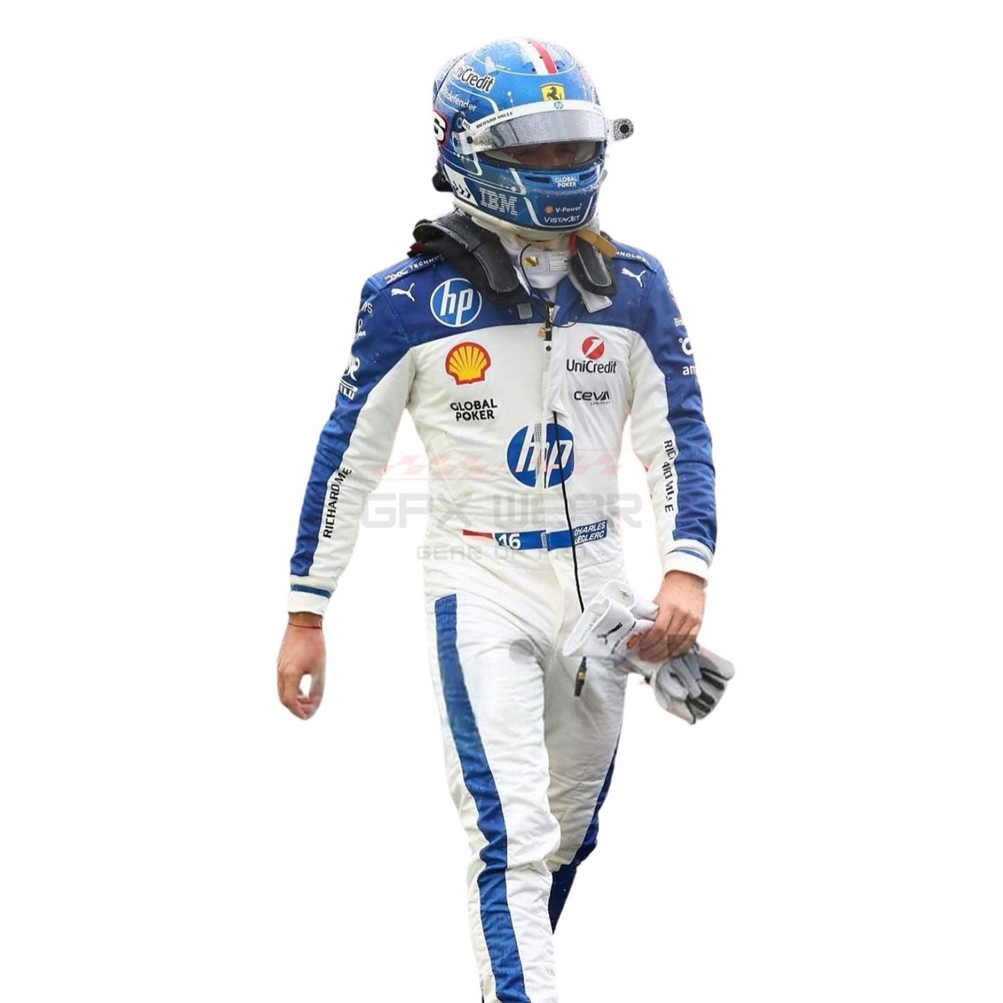 2025 Charles Leclerc Wearing Miami GP F1 Racing Suit Team Ferrari