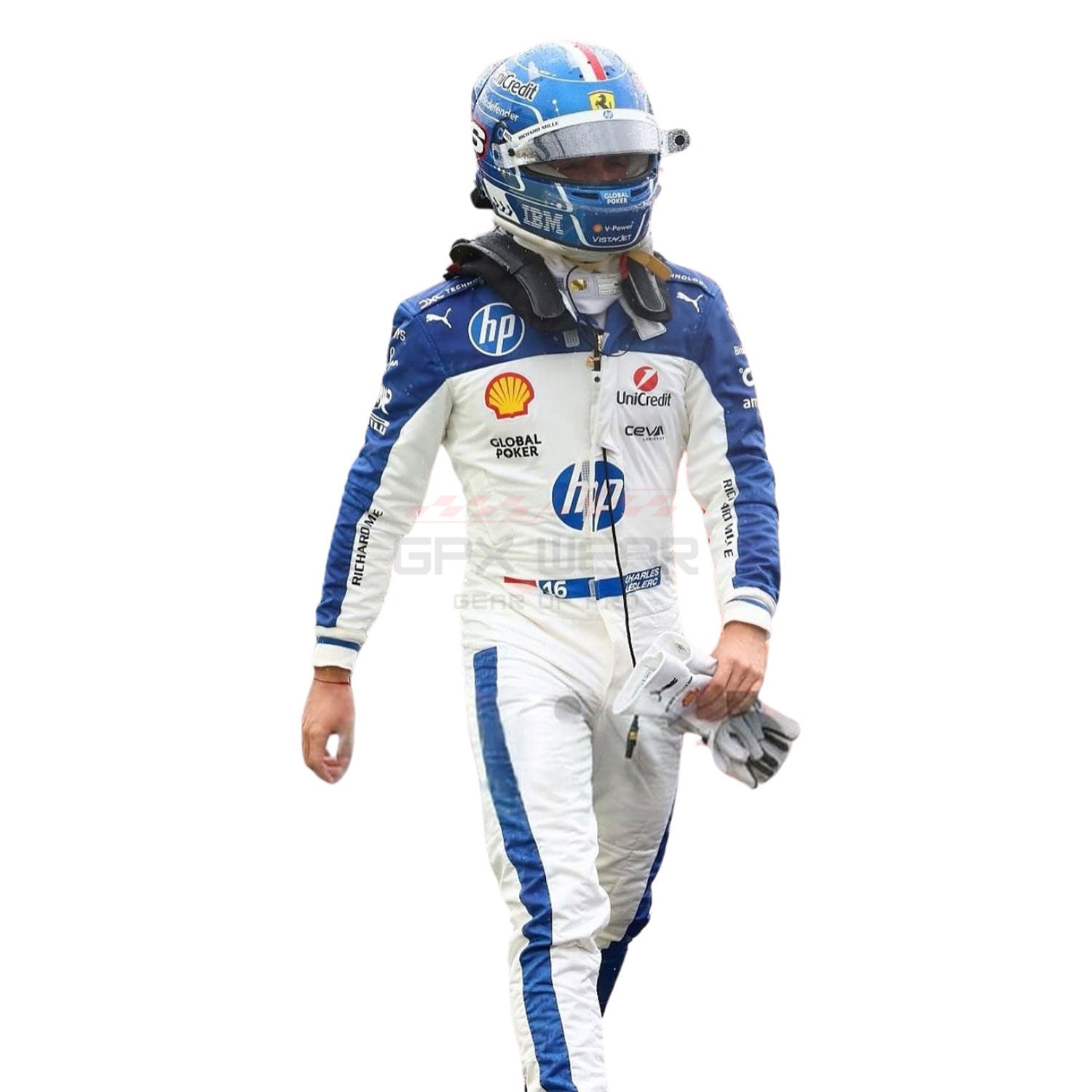 2025 Charles Leclerc Wearing Miami GP F1 Racing Suit Team Ferrari