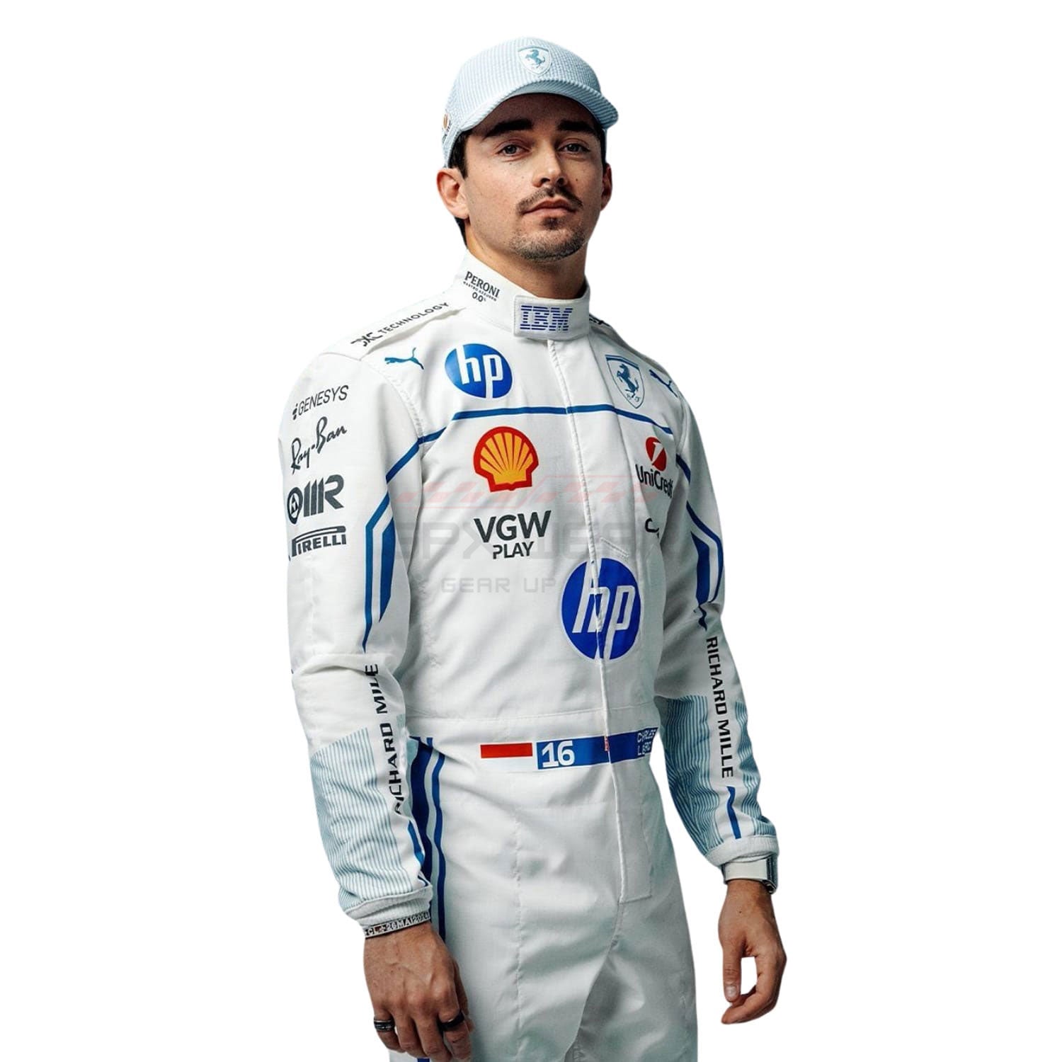 2025 Charles Leclerc Wearing Monaco GP f1 Racing Suit Team Ferrari