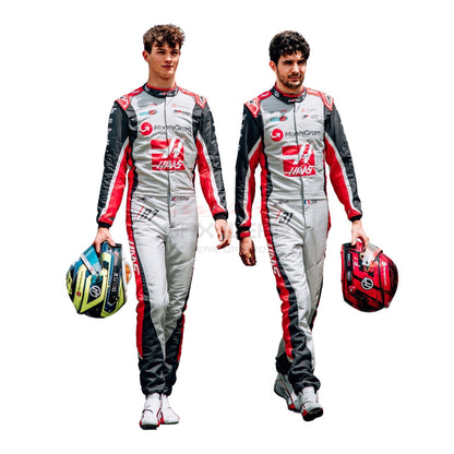 2025 Esteban Ocon 200th race look Canadian GP F1 Racing Suit Team Haas