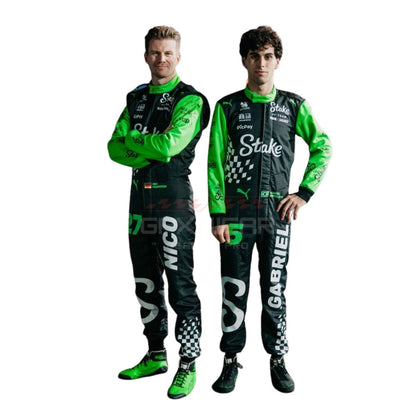 2025 Gabriel Bortoleto And Nico Wearing Las Vegas F1 Racing Suit Team Kick Sauber - GPX Wear