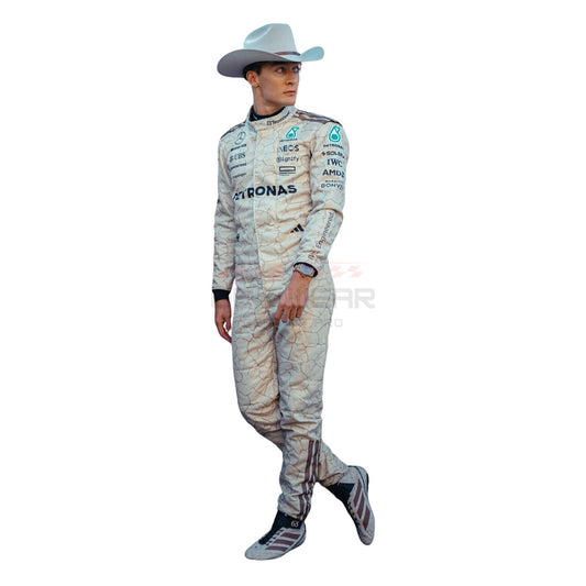 2025 George Russell USA Austin GP F1 Racing Suit Team Mercedes