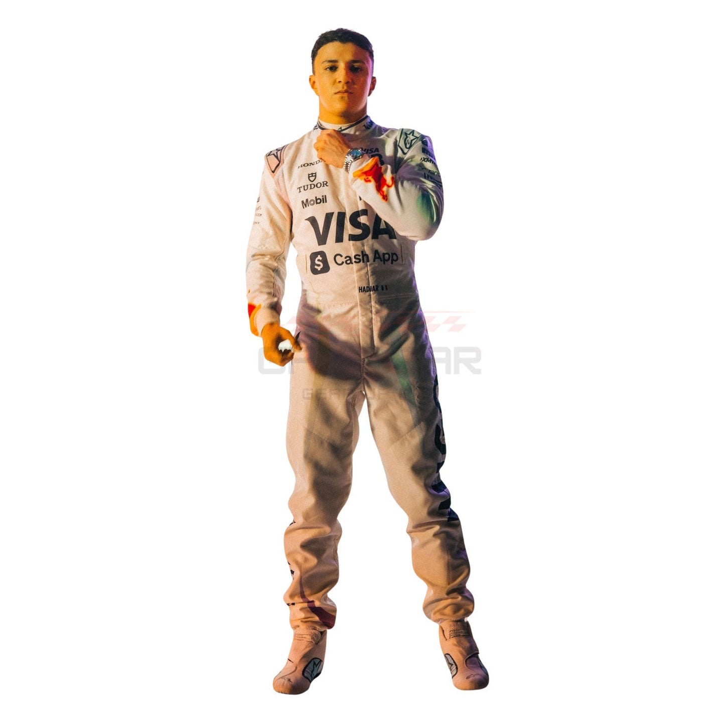 2025 Isack Hadjar Wearing Las Vegas F1 Racing Suit Team Racing Bulls