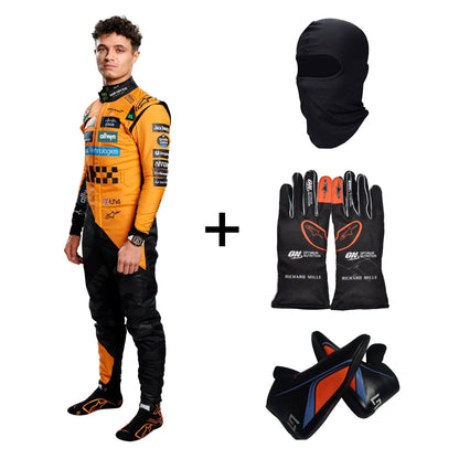 Lando Norris 2025 McLaren F1 Racing suit with Balaclava, gloves, and boots - GPX WEAR