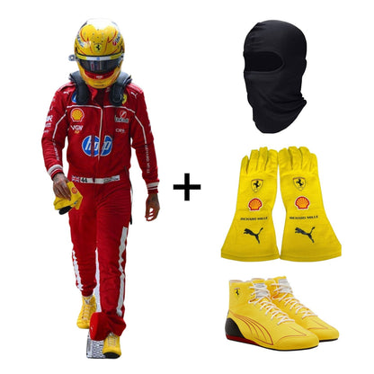 Formula 1 2025 Lewis Hamilton Ferrari racing suit with Balaclava, gloves, and shoes Bundle - GPX WEAR