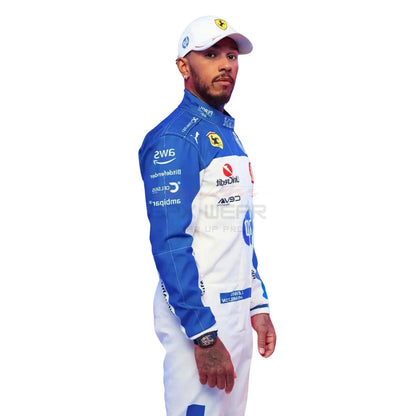 2025 Lewis Hamilton Wearing Miami GP F1 Racing Suit - GPX Wear
