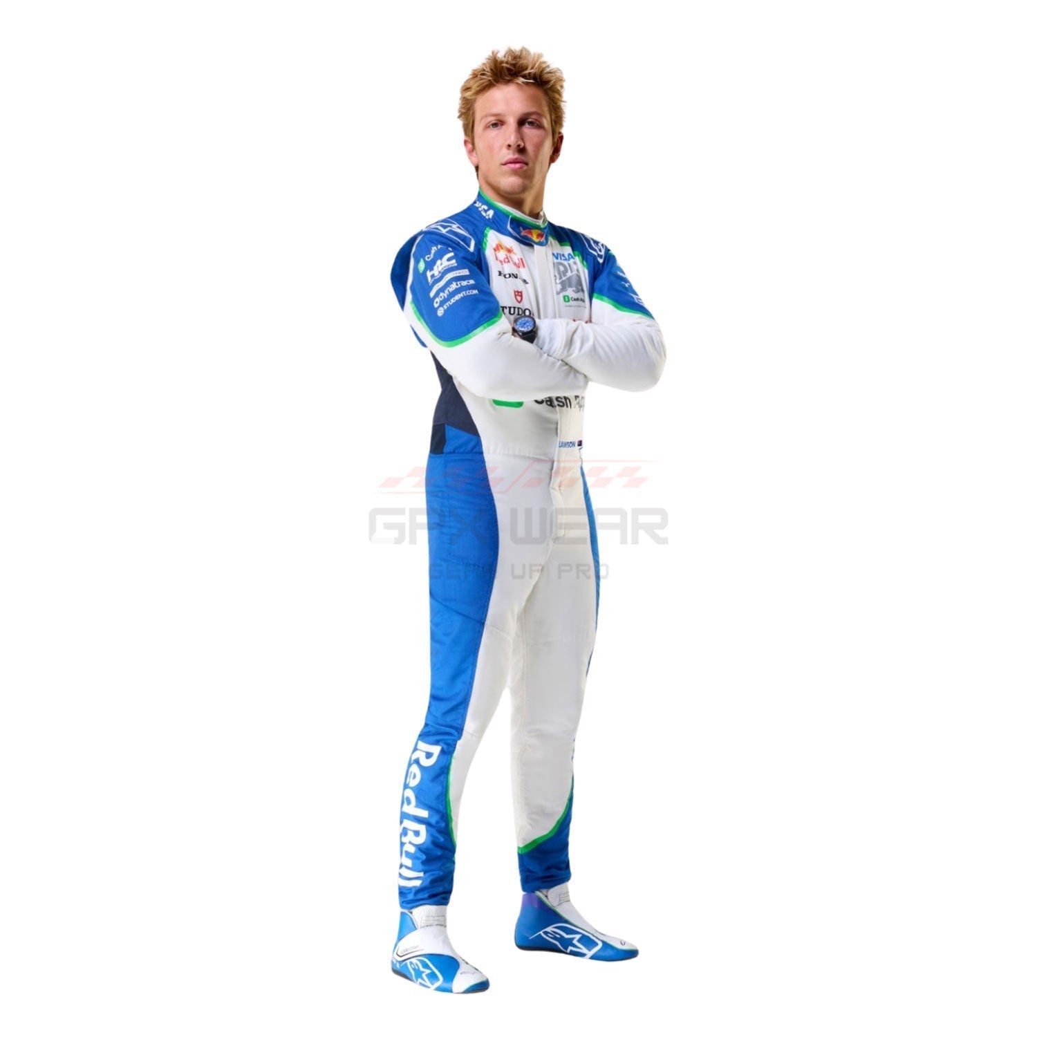 2025 Liam Lawson Wearing Visa Cash App Edition F1 Racing Suit Team Racing Bulls