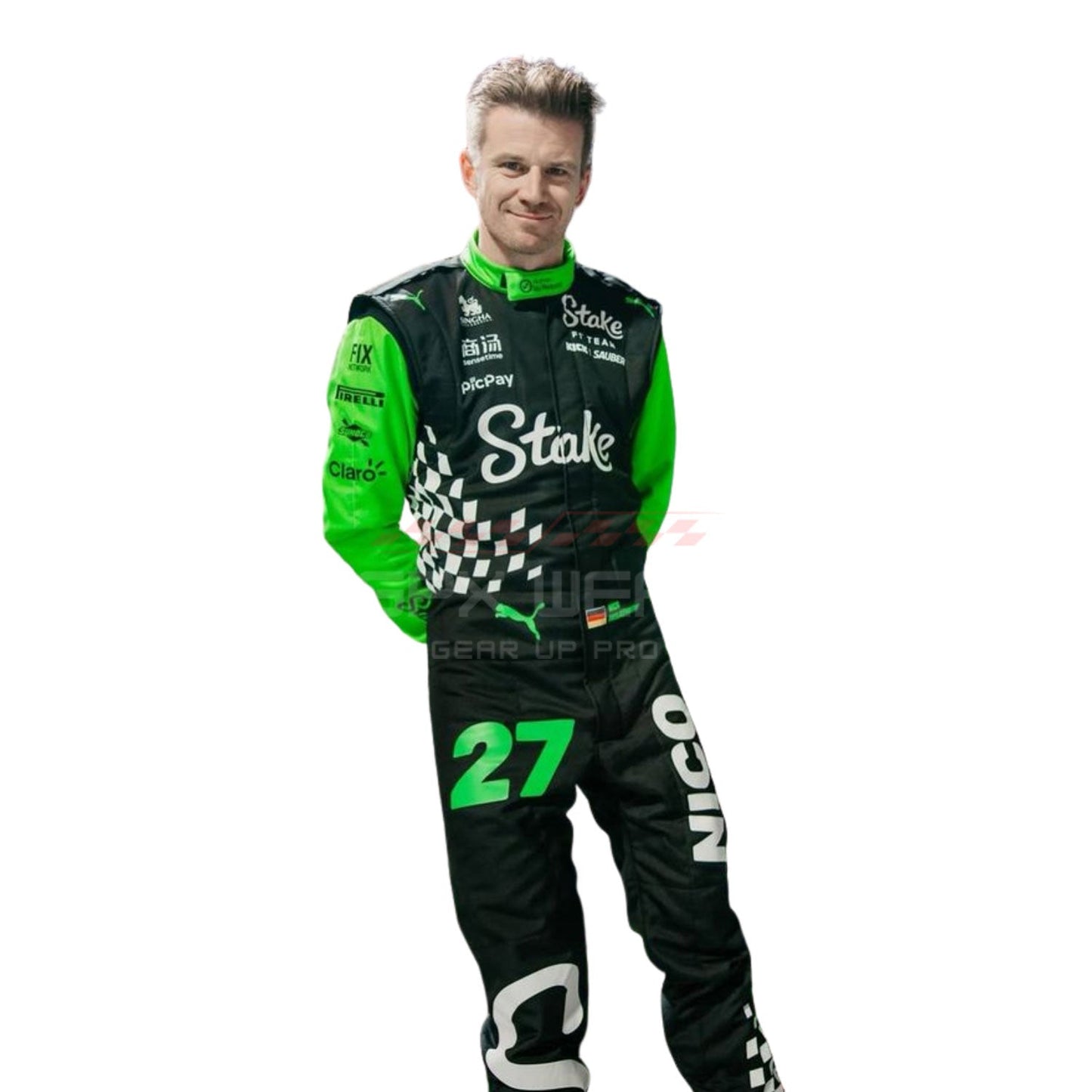 2025 Nico Hulkenberg Wearing Las Vegas F1 Racing Suit Team Kick Sauber