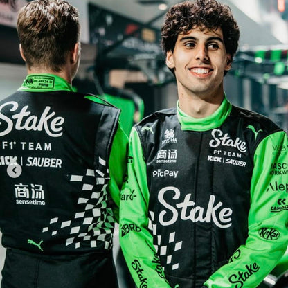 Back And Front View of 2025 Nico Hulkenberg Las Vegas F1 Racing Suit Team Kick Sauber