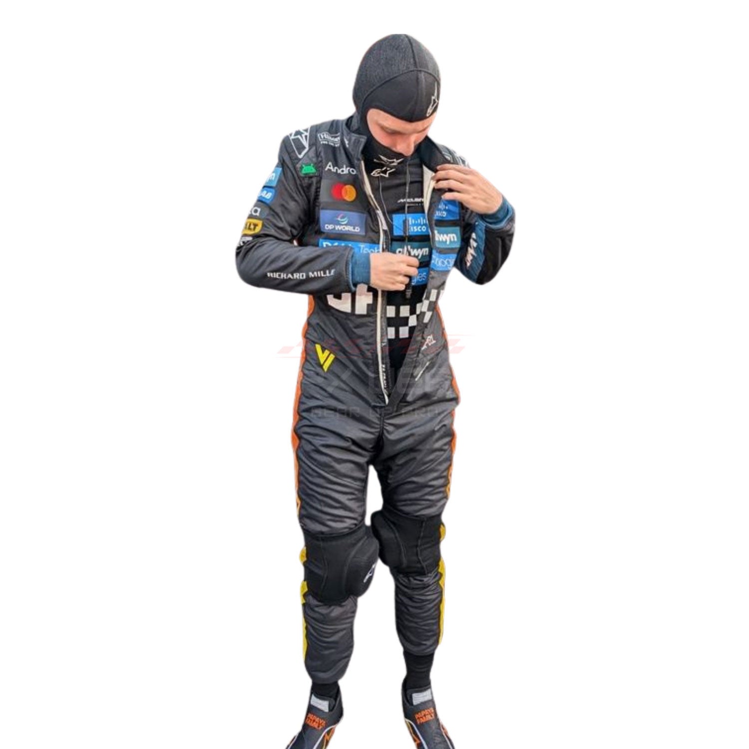 2025 Oscar Piastri Wearing Abu Dhabi GP F1 Racing Suit Team McLaren