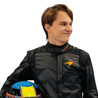 Close Up View of 2025 Oscar Piastri Smiling in F1 Race Suit Team McLaren