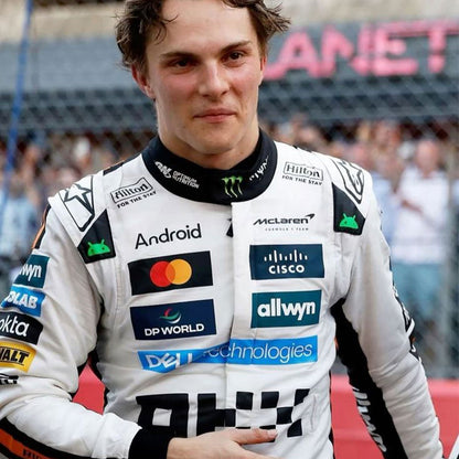 Close Up View of 2025 Oscar Piastri Monaco GP F1 Racing Suit Team McLaren
