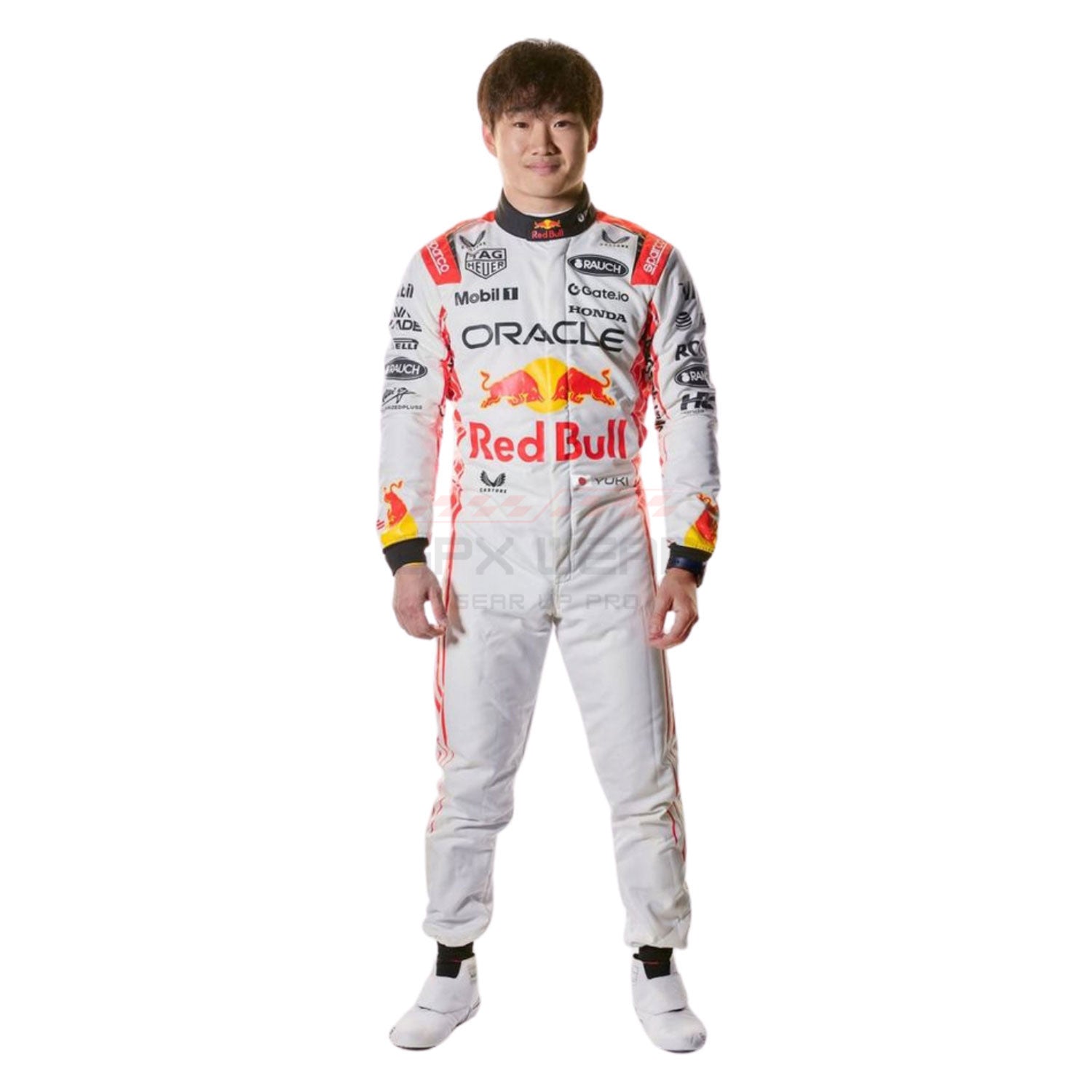 2025 Yuki Tsunoda Wearing Japanese GP F1 Racing Suit Team Red Bull