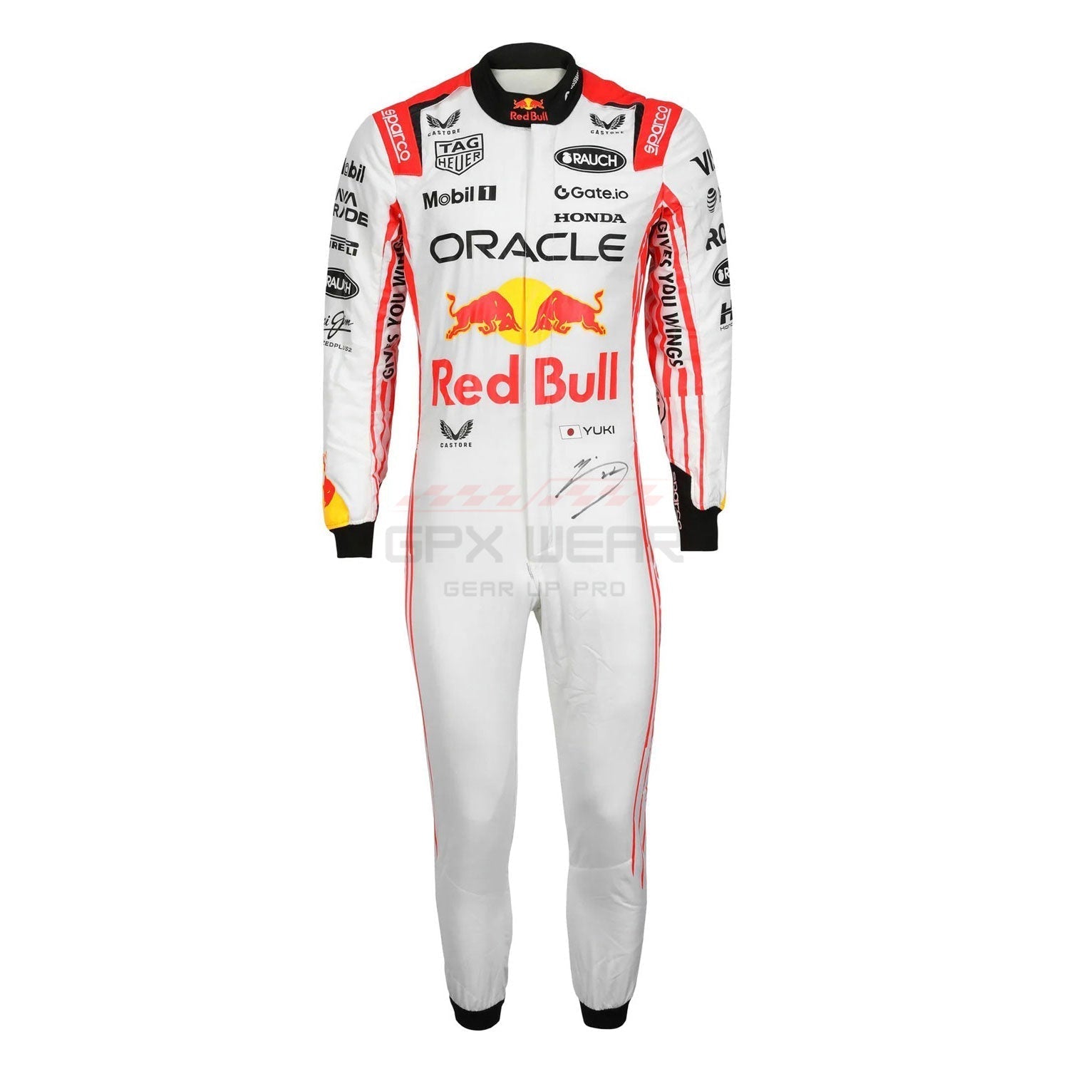 Full View of 2025 Yuki Tsunoda Japanese GP F1 Racing Suit Team Red Bull