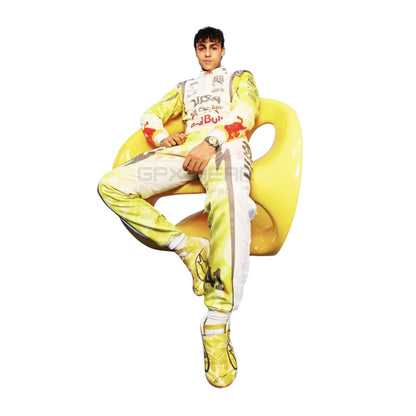 Full Front View of 2026 Arvid Lindblad Wearing Miami GP F1 Racing Suit