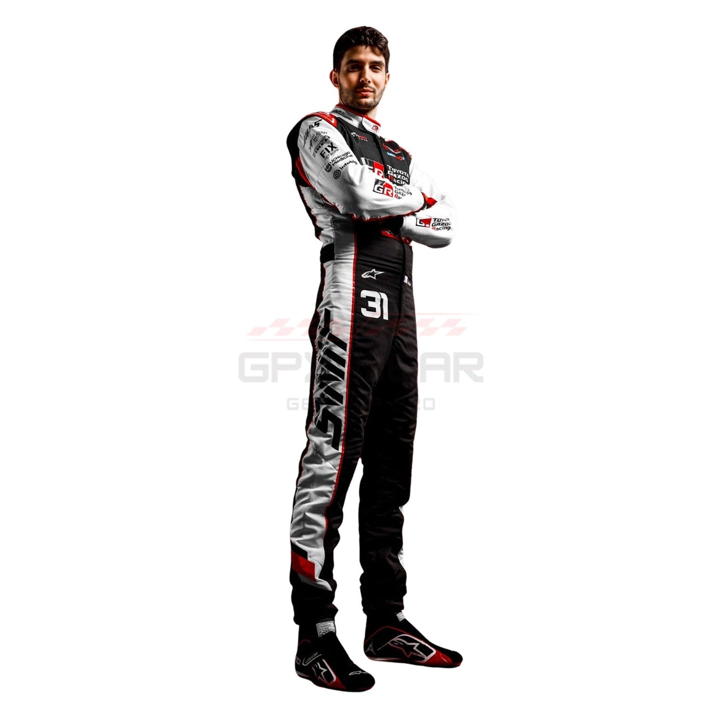 Full View of 2026 Esteban Ocon F1 Racing Suit Team Haas