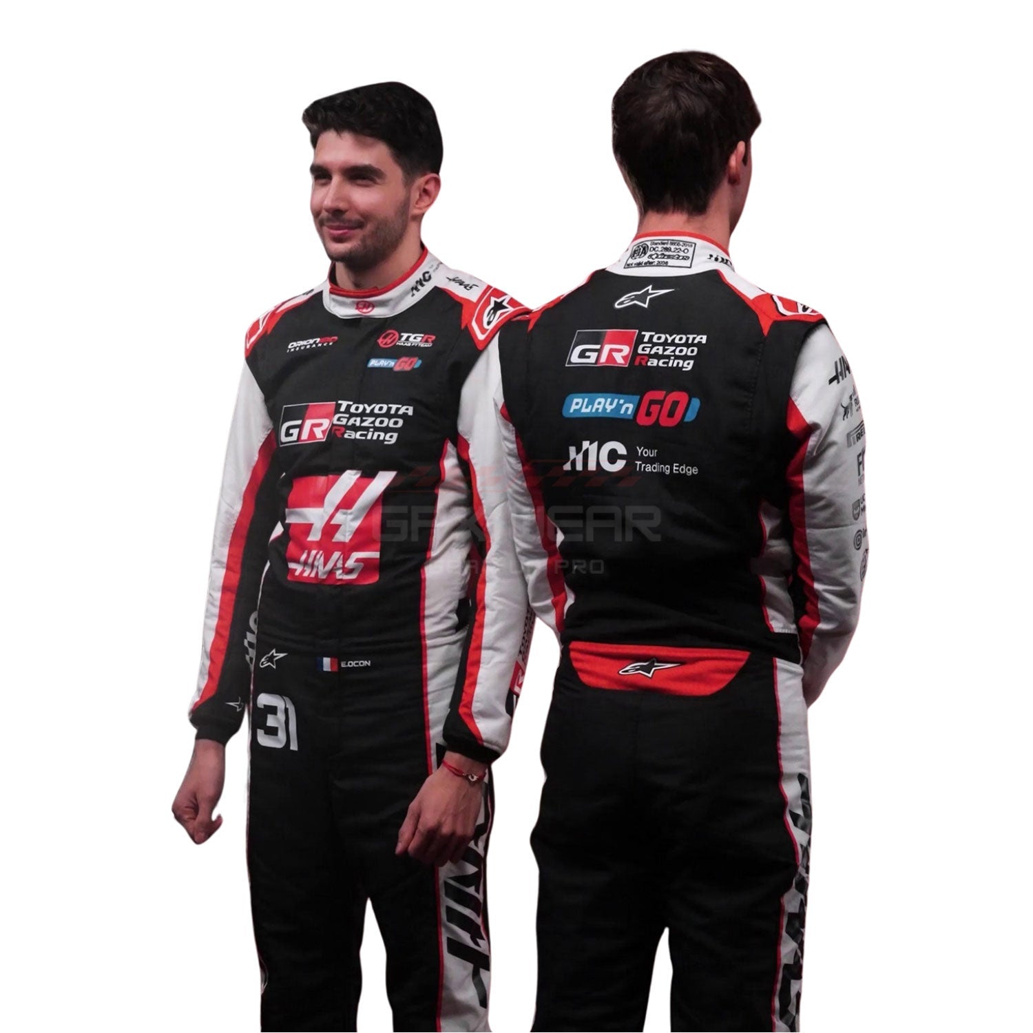 Back View of 2026 Esteban Ocon F1 Racing Suit Team Haas