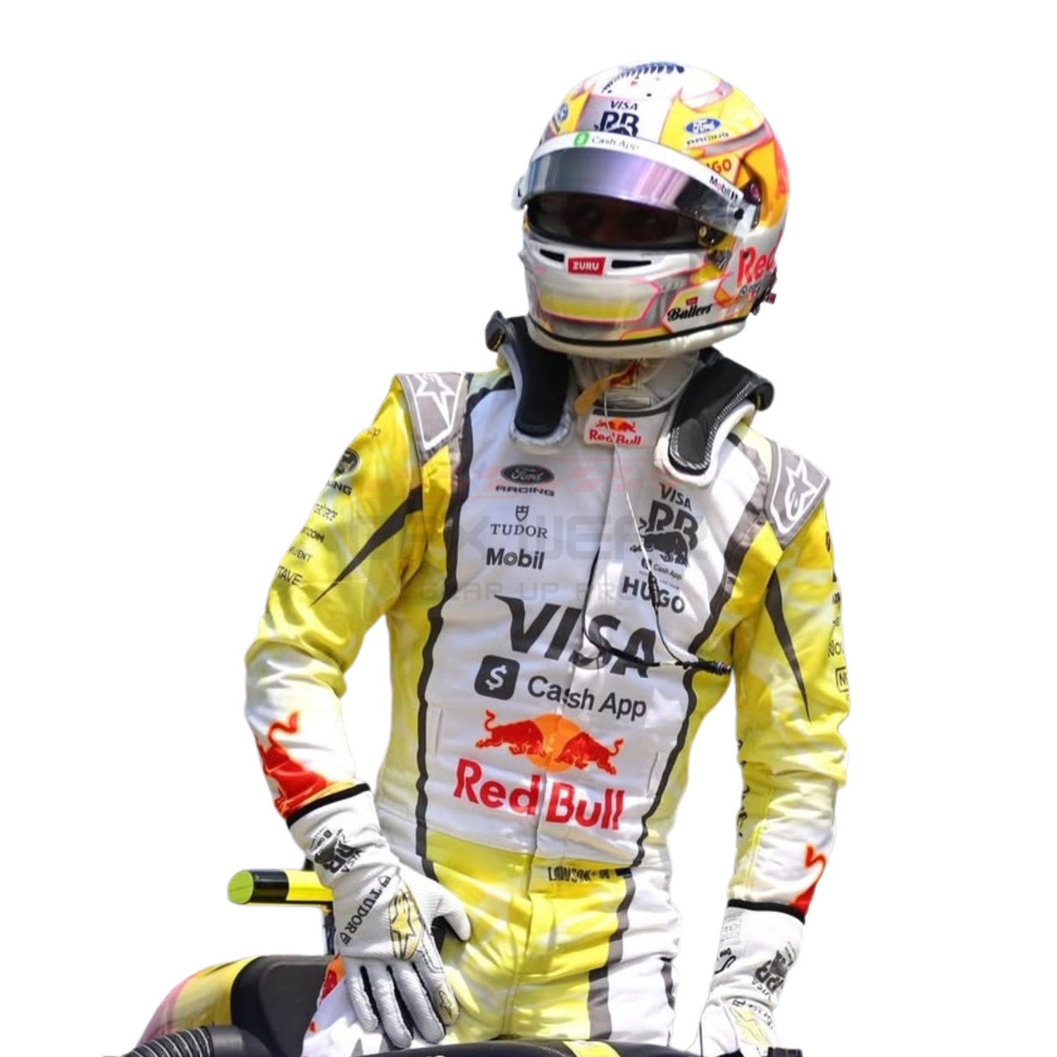 2026 Liam Lawson wearing Miami GP F1 Race Suit With Helmet