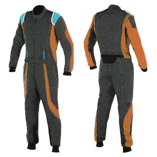 Black Brown Racing Suit For Karting