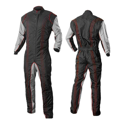 Black Gray Go-Kart Racing Suit