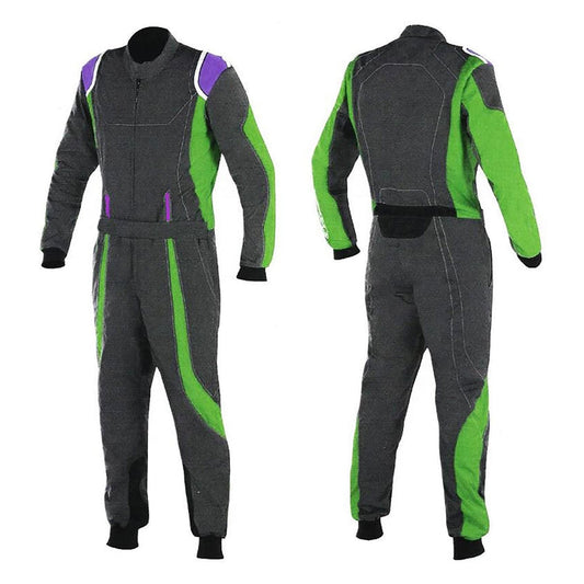 Black/Green Racing Suit For Go-Kart Race