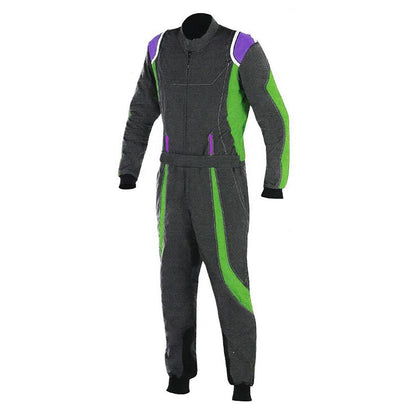 Black/Green Racing Suit For Go-Kart Race