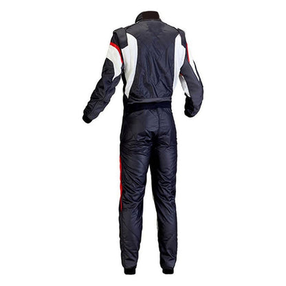 Black White Kart Race Cordura One Piece Suit