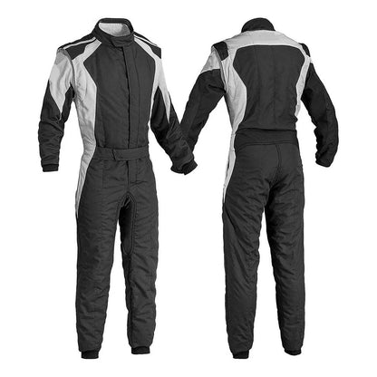 Black, White Go-Kart Driver Racing Wear Outfit