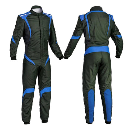 Custom Black & Blue Go Kart Racing Outfit