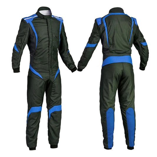 Custom Black & Blue Go Kart Racing Outfit