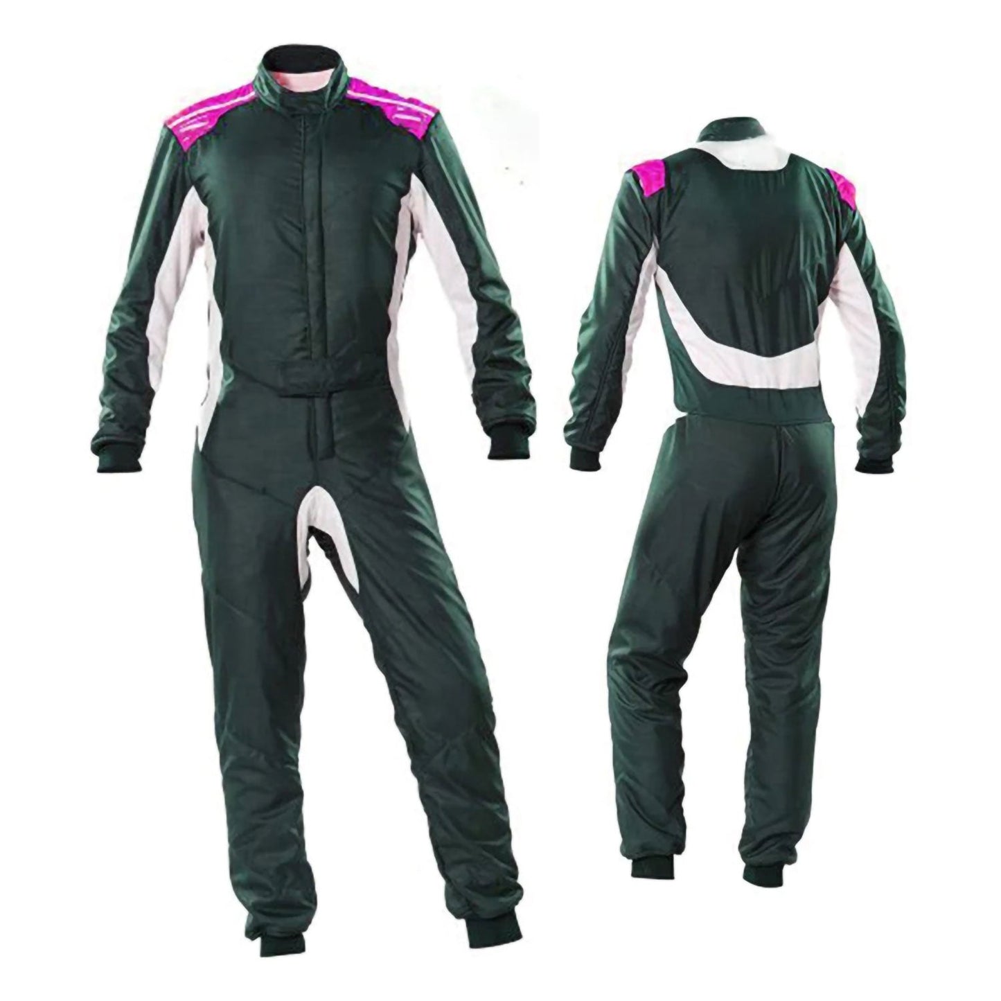 Dark Charcoal Green Go Kart Racing Suit Men