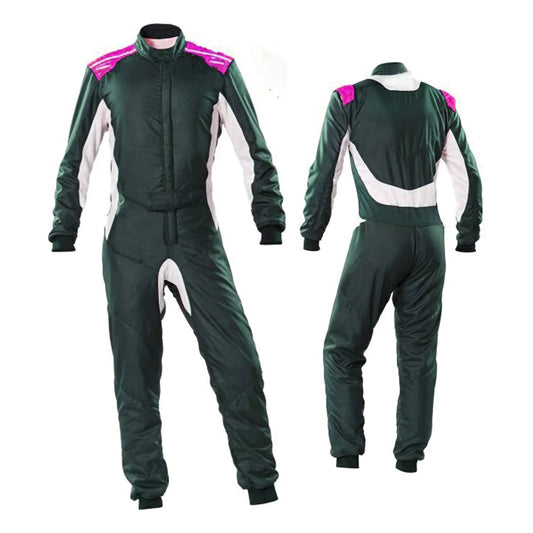 Dark Charcoal Green Go Kart Racing Suit Men